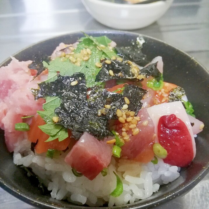 [簡単]我が家の海鮮丼(丼のタレ)